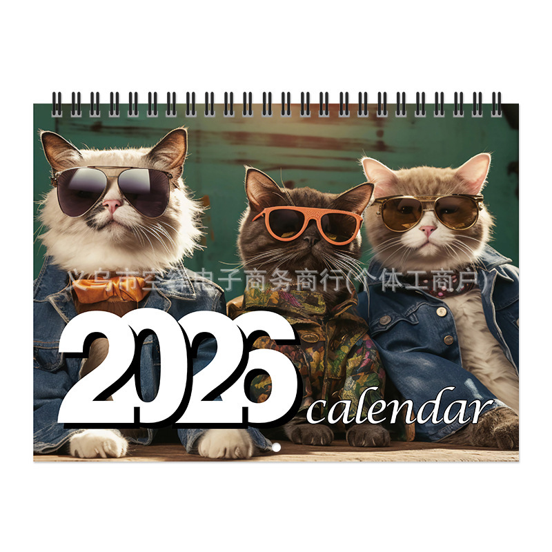 跨境新品2026 Stylish Cats Calendar 2026时尚猫咪日历|undefined