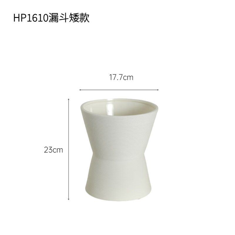 INS estilo florero de cerámica de gran diámetro simple embrión nórdico blanco jarrón seco sala de estar decoración de escritorio arreglo floral