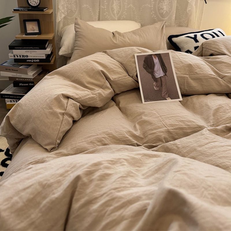 Little Red Book Super Soft Washable Cotton Bed Four-piece Set Class A Double-layer Yarn Bed Sheet Quilt Cover Dormitory Three-piece Set Bed Cover 4