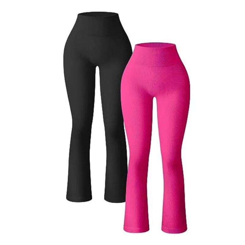 European and American Cross-Border 2023 Sports and Leisure Yoga Pants Ribbed Exercise High-Waisted Flared Pants Leggings Pants for Women European and American Cross-Border 2023 Sports and Leisure Yoga Pants Ribbed Exercise High-Waisted Flared Pants Leggings Pants for Women