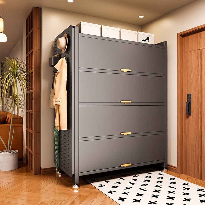 Shoe Cabinet for Home Use, Steel Dust-Proof Storage Cabinet for Entryway, Hallway, and Foyer, Integrated Multi-Layer Large-Capacity Shoe Rack