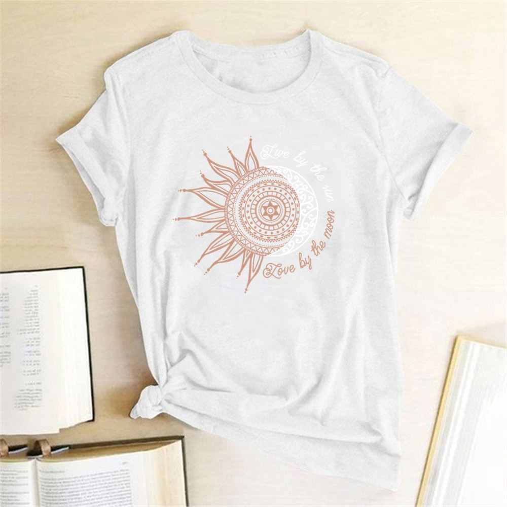 Sun, Letter Pattern Summer Season Women'S Gender Printing Design Wholesale Women'S Streetwear Sun Letter Short Sleeve Printing T-Shirts