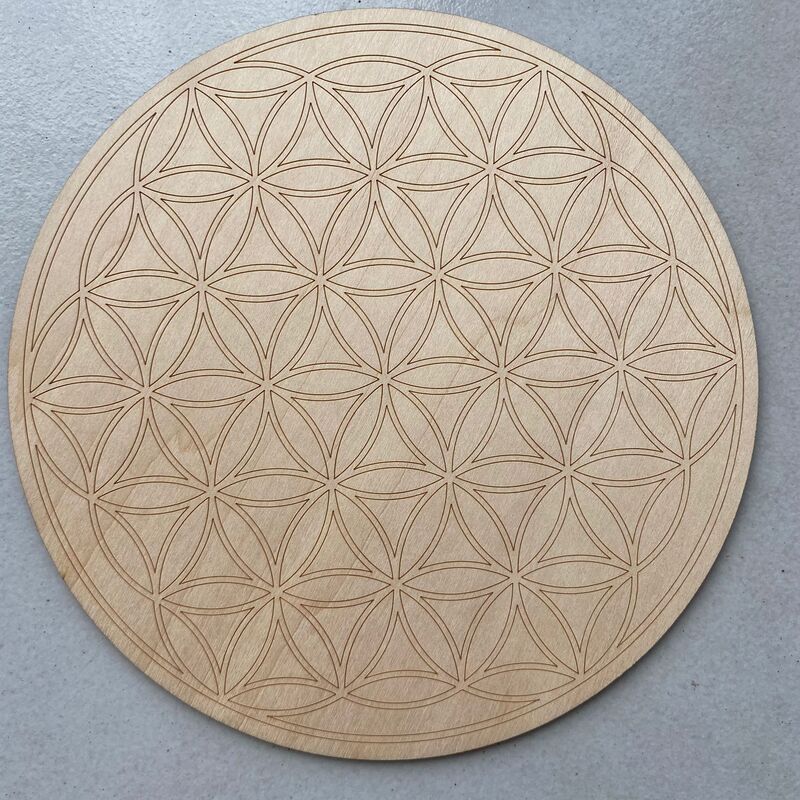 生命之花五芒星维京如尼符号水晶阵七脉轮能量木质餐垫祭坛摆件 图 3
