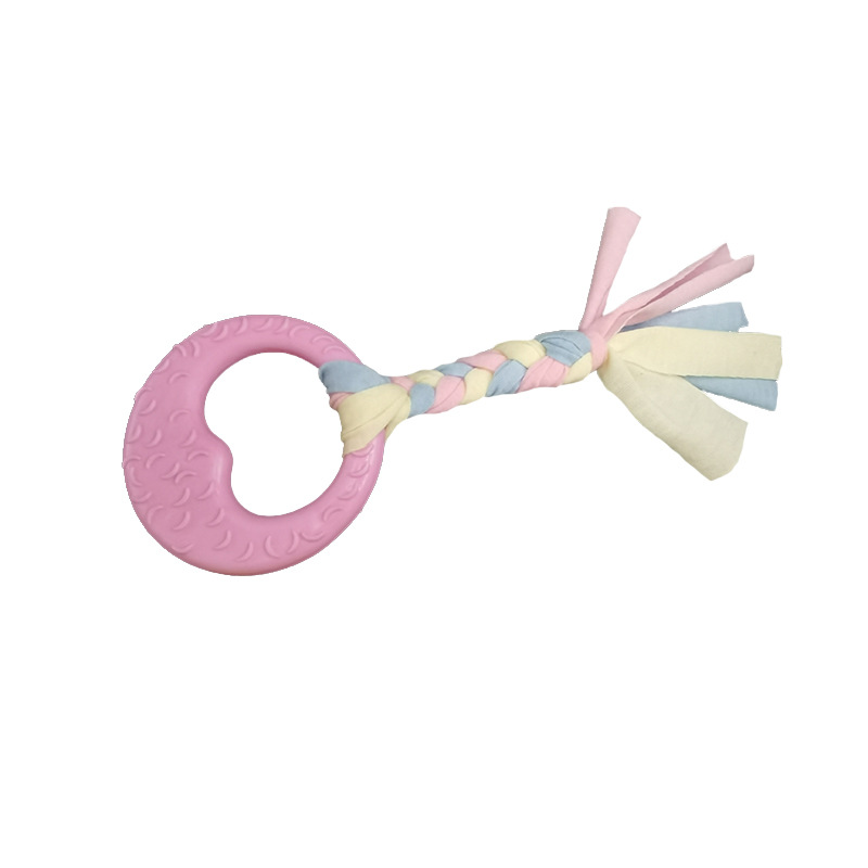 Nuevos juguetes para mascotas al por mayor gato y perro dientes molares limpieza TPR tira de algodón mordedura de perro juguete fábrica al por mayor