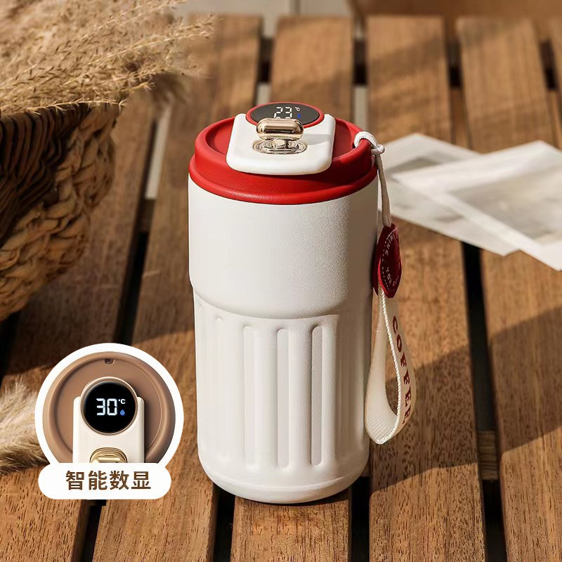 Taza de café con aislamiento térmico, taza de agua con aislamiento térmico para niñas, taza portátil de alto valor, taza de acero inoxidable, LOGOTIPO grabado