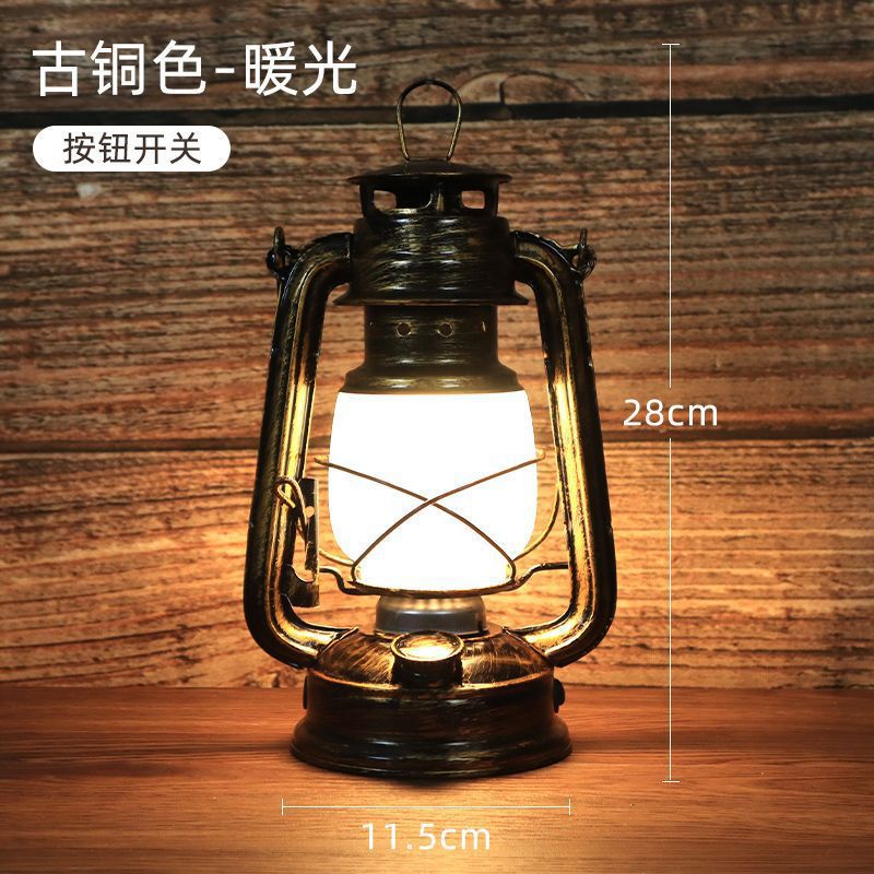 Lámpara de mesa recargable retro atmósfera lámpara decoración lámpara de mesa lámpara de queroseno antiguo al aire libre lámpara de caballo lámpara de guión lámpara fábrica de comercio