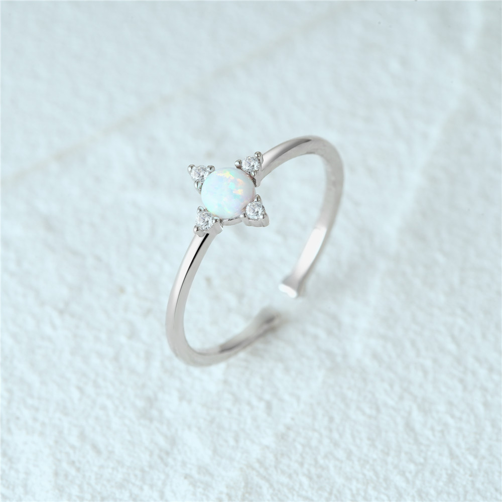 4g Weight Zircon Inlay Material Open Rings Classification Adjustable Ring Size 1 Piece Quantity Daily Occasion 925 Sterling Silver Material Heart Shape, Flower, Bow Knot Pattern Women's Gender Plating, Flowers Design Sweet, Shiny Style 925 Sterling Silver Zircon Heart Shape Flower Bow Knot Open Rings 24