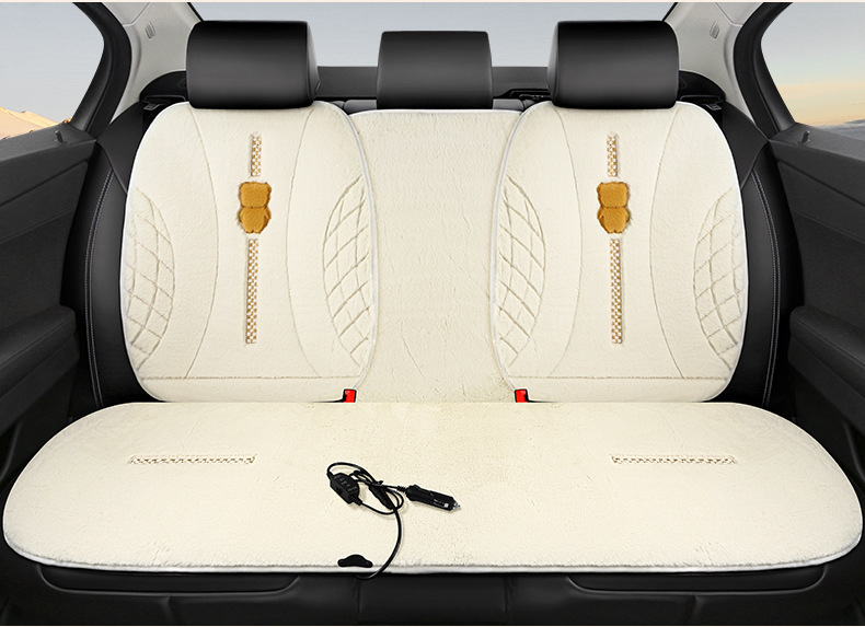 Car winter seat heating cushion single and double car electric heating pad 12V heating warm plush car pad wholesale
