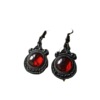 Retro ruby fashionable earrings, mirror, necklace, pendant, accessory, European style, Gothic