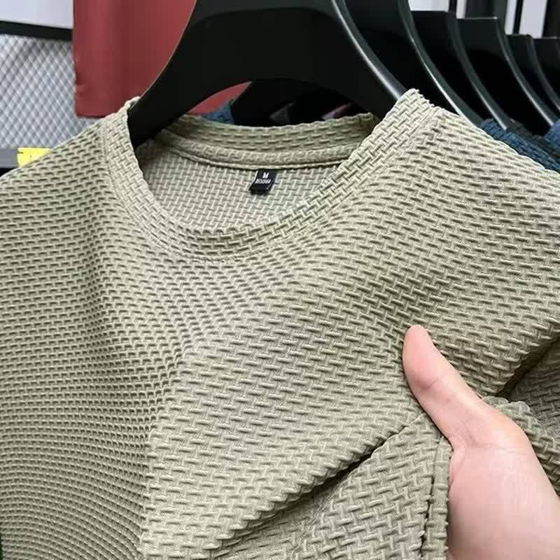Summer Men's Comfortable and Cool Mesh Ice Silk Short-Sleeved T-Shirt, Fashionable, Cool and Silky, Loose and Thin Round-Neck T-Shirt Summer Men's Comfortable and Cool Mesh Ice Silk Short-Sleeved T-Shirt, Fashionable, Cool and Silky, Loose and Thin Round-Neck T-Shirt