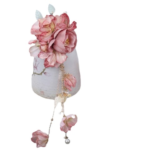 Hanfu silk flower hair accessories cute flower clips ancient-style hairpins children's small flower combs hair decorations vintage hair flowers hair accessories