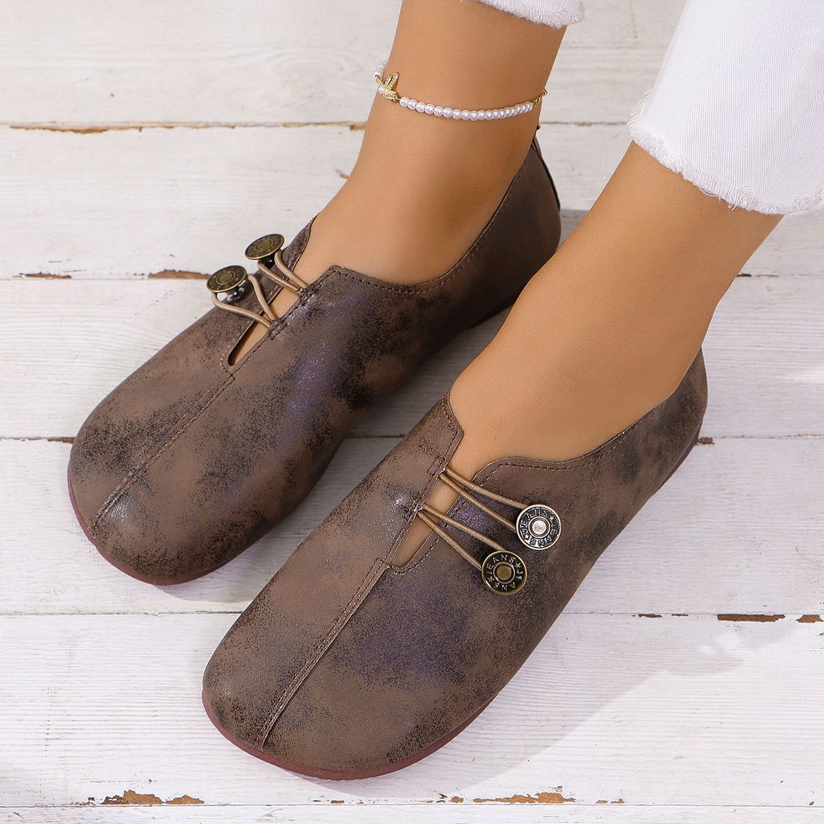 Foreign Trade Plus Size Casual Shoes Women, European American Cross-Border Spring And Autumn New Flat Round Toe Shallow_vogvips.com