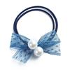 Fresh hair rope with bow, hair accessory from pearl, Korean style