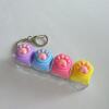Four-button transparent shell-silicone cat claw (purple