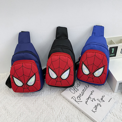 New Cartoon Spider-Man Chest Bag Trendy Boys' Shoulder Crossbody Bag Korean Version Children's Casual Snack Bag Travel Backpack