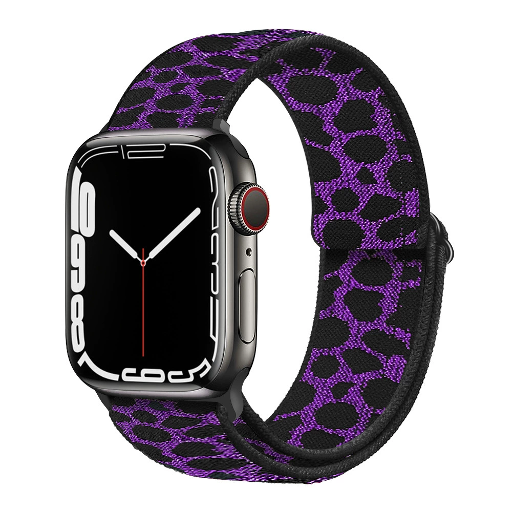 Ремешок для часов (Apple) для Apple Watch 5/6/7/8/SE, эластичный нейлоновый, пластиковый разъём, мультиразмер