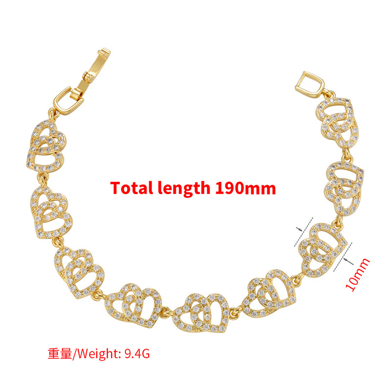 Micro-set zircon full diamond bracelet butterfly wheat ear geometric pattern copper bracelet