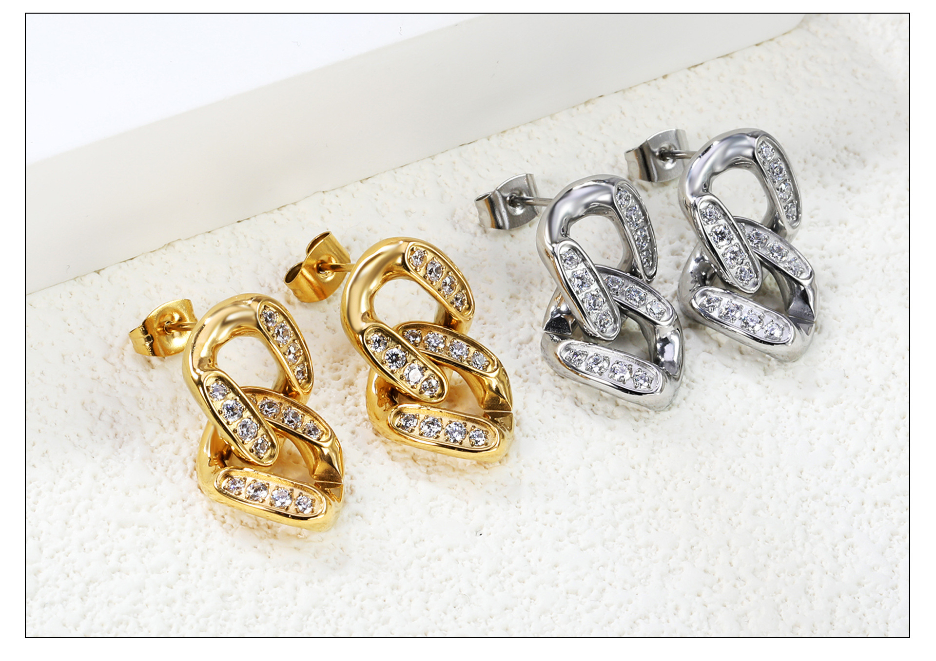 Water Droplets Pattern All Seasons Season 1 Pair Vintage Style Classic Style Water Droplets Plating 304 Stainless Steel Drop Earrings Ear Studs