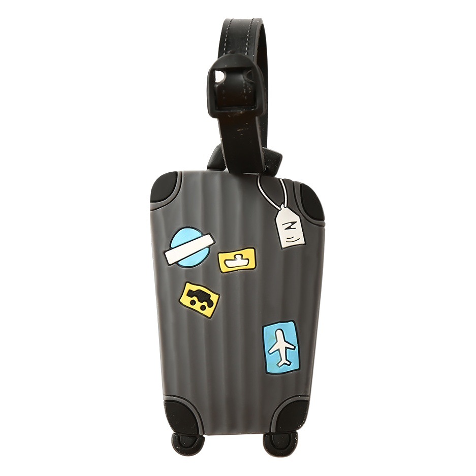 Spot wholesale cross-border creative pvc luggage soft rubber luggage tag silicone pull soft rubber rod box boarding tag