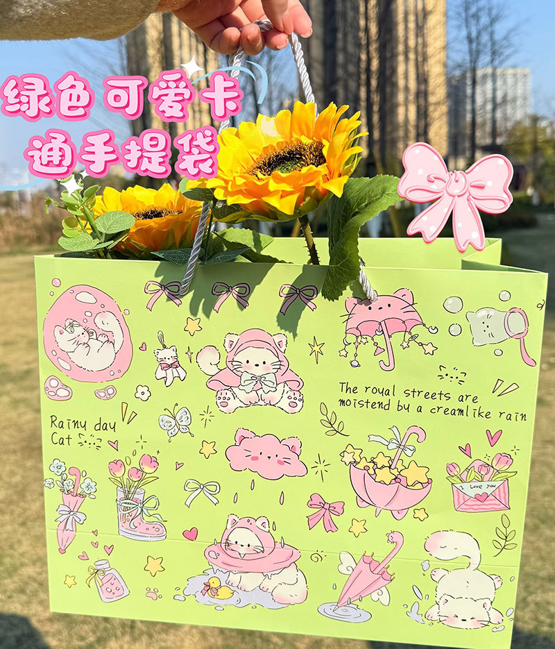 레인캣 대형 40*20*30 흰색 판지 종이 봉지