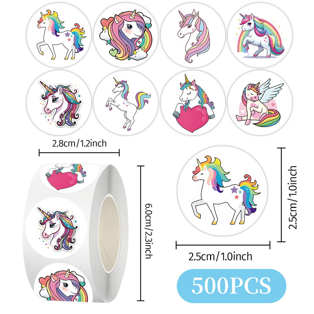 Cien tipos de dibujos animados pegatinas de animales rollo de recompensas para niños materiales didiy papelería cuaderno cinta adhesiva decoración