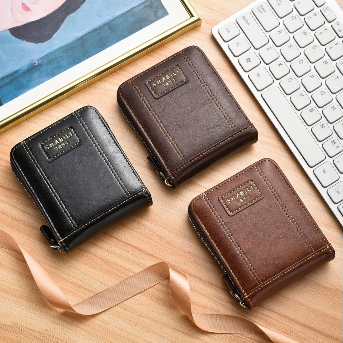 Новый короткий кошелек на молнии 2025 года, элитный мужской кошелек, новый многофункциональный картхолдер для студентов, мужской кожаный кошелек