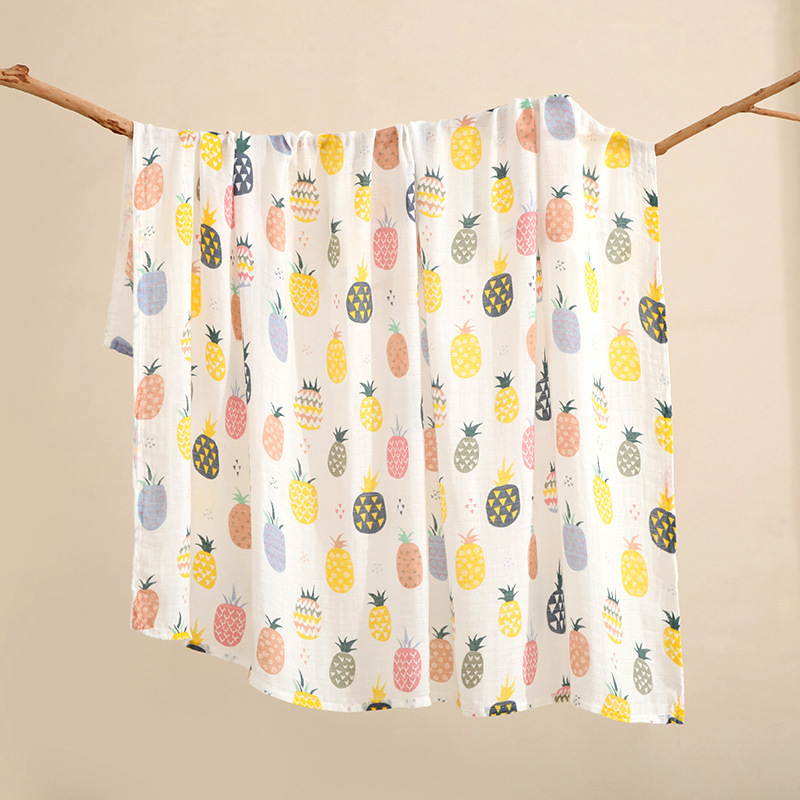 Toalla de baño para bebé, gasa de algodón puro clase A, doble capa transpirable, absorbente, manta fina, envoltura para bebé, venta al por mayor para niños