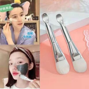 Beauty makeup appliance makeup brush facial mask brush silicone electroplating scoop applicator brush double-headed dual-purpose brush soft brush cleaning