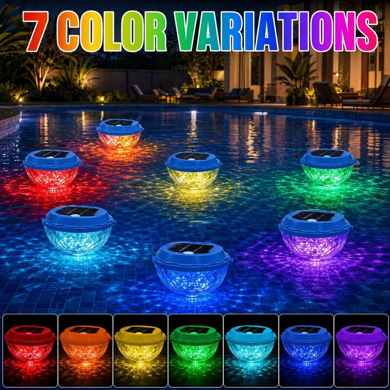Solar Floating Pool Lights Led Pond Lights Fountain Lights Garden Decorative Lights Landscape Lights Submersible Lights Water Floating Lights