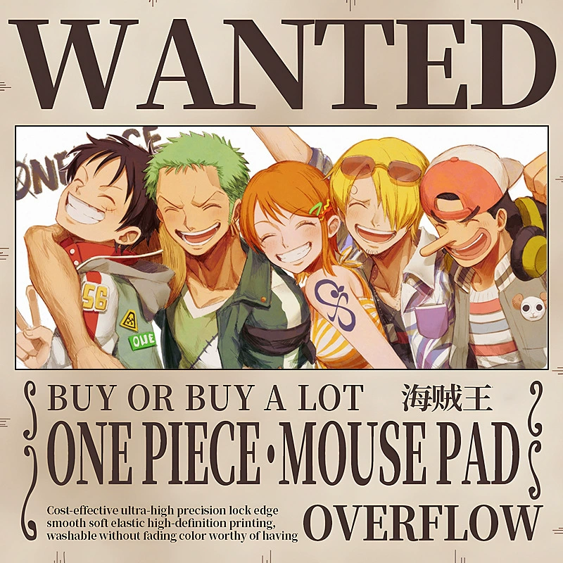 Коврик для мыши увеличенный One Piece Luffy коврик для мыши Solong женский аниме двухмерный утолщённый с застёжкой край столовый подкладка