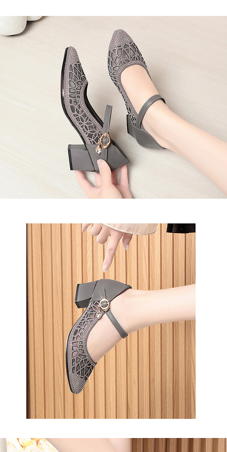 Dép sandal nữ quai chữ V da thật lưới thoáng khí đế mềm chống trượt — Màu be chi tiết 9