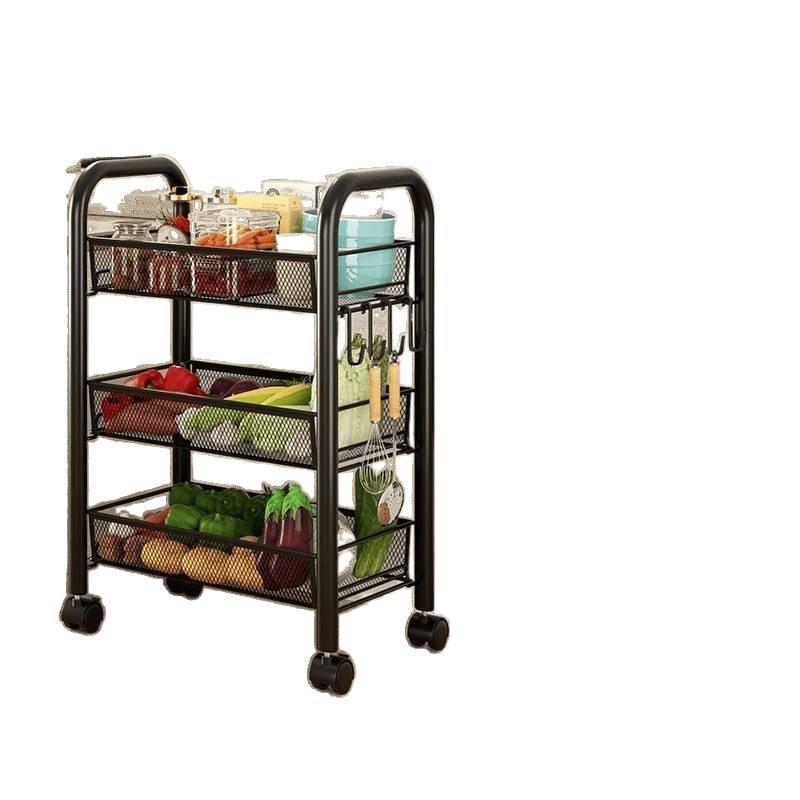 Estante de almacenamiento de carro pequeño cocina estante de bocadillos multifuncional estante de almacenamiento de cabecera doméstica estante de almacenamiento de piso multicapa móvil
