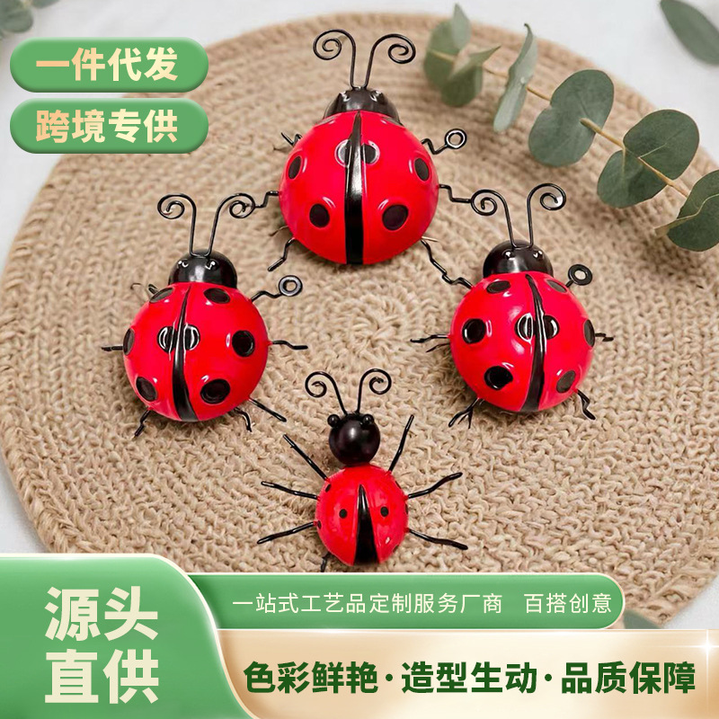 Cross-Border Amazon Iron Ladybug Wall Hanging Insect Metal Crafts Living Room Kindergarten Decoration Insect Wall Decor Cross-Border Amazon Iron Ladybug Wall Hanging Insect Metal Crafts Living Room Kindergarten Decoration Insect Wall Decor