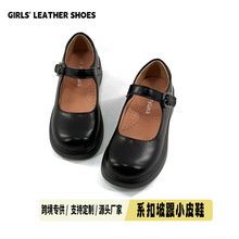 女童鞋儿童小皮鞋2025春秋新款女孩高跟软底公主中大童黑色jk鞋子