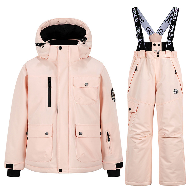 Cross-Border Children's Ski Suit Set for Girls, Outdoor Thickened Warm Snow Jacket, Waterproof and Windproof Boys' One-Piece Overalls Cross-Border Children's Ski Suit Set for Girls, Outdoor Thickened Warm Snow Jacket, Waterproof and Windproof Boys' One-Piece Overalls