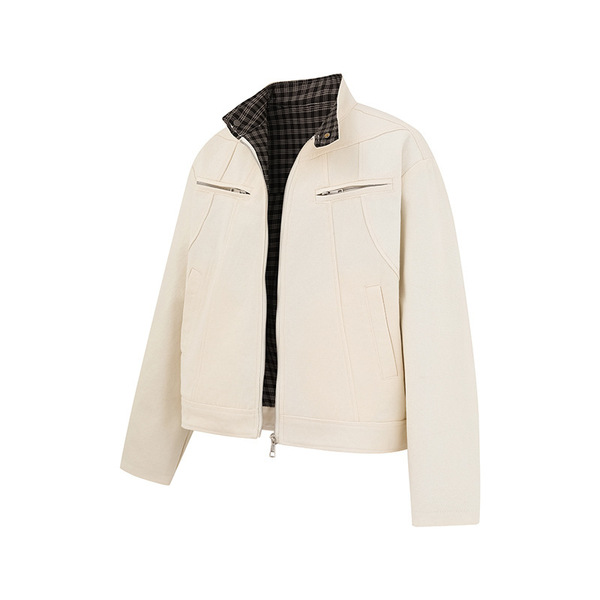 Autumn Japanese retro jacket with zipper