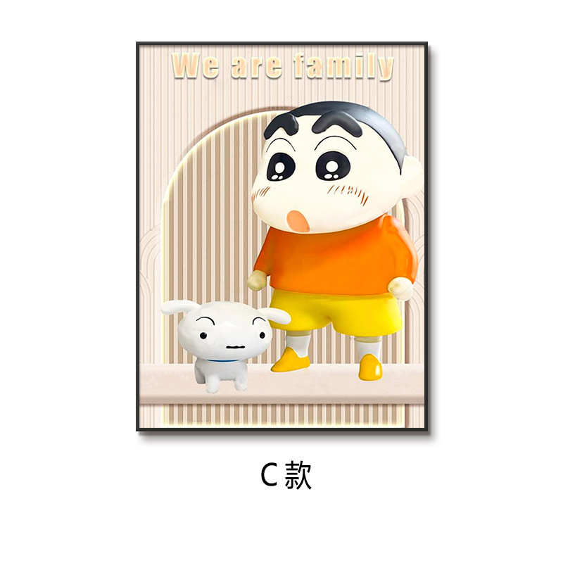 Pintura de decoración de la sala de estar, dormitorio de niños, pintura de cabecera, porcelana de cristal, niño, niña, dibujos animados, cómics, pasillo, mural