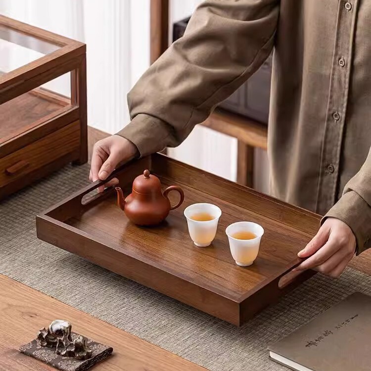 Commercial Dessert Plate Afternoon Tea Rectangular Bamboo Tray Simple Black Peach Dry Tea Accessories Tea Tray Commercial Dessert Plate Afternoon Tea Rectangular Bamboo Tray Simple Black Peach Dry Tea Accessories Tea Tray