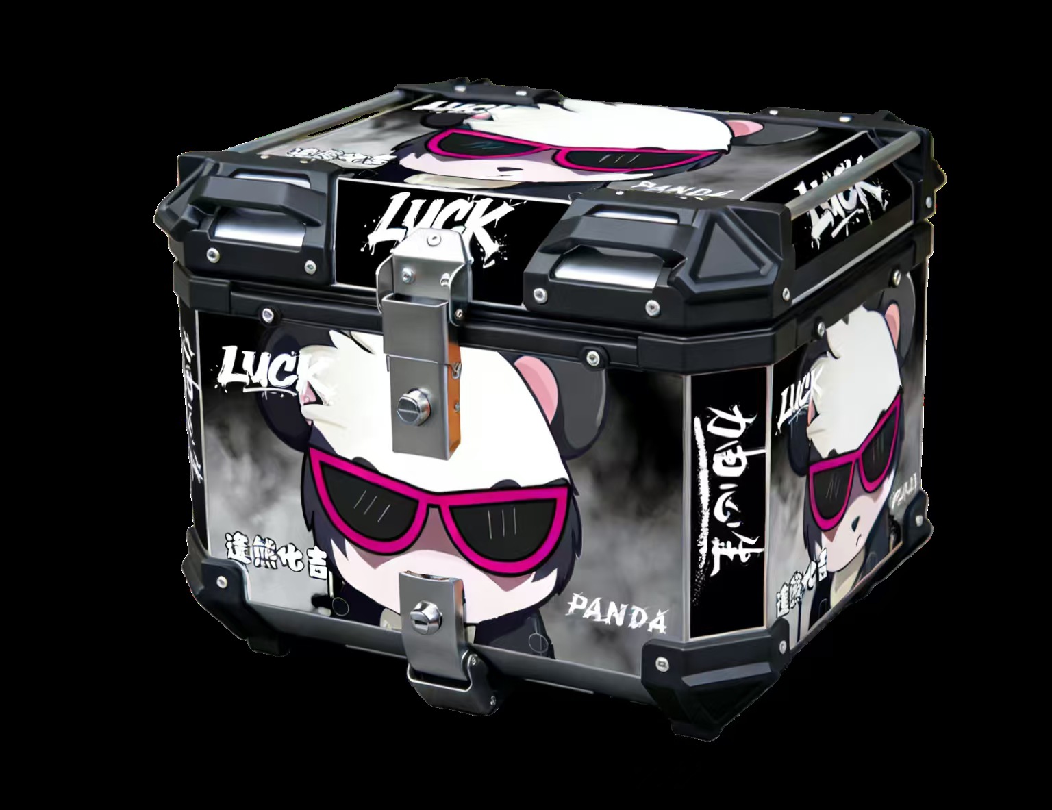 Customized Motorcycle Tail Box, Aluminum Alloy, Large Capacity 36L/45L, Rounded Corners, Retro Style, Universal Quick-Release for Electric Vehicles