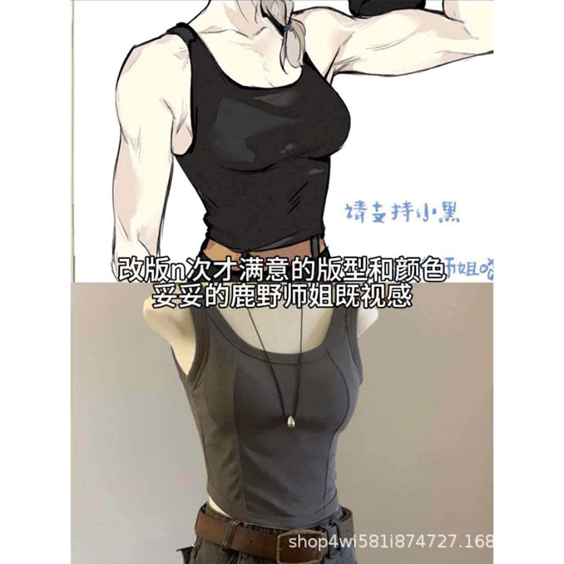 Gray Camisole for Women, Summer 2026 New Style with Chest Pads, Short Sleeveless Outerwear Top Gray Camisole for Women, Summer 2026 New Style with Chest Pads, Short Sleeveless Outerwear Top