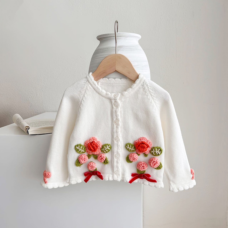 Mode Fleur Bouton 100% Coton Hoodies Et Pulls display picture 1