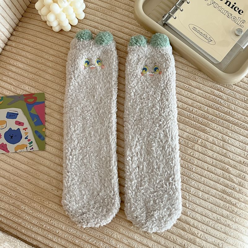 Calcetines de Piso de Media Caña de Vellón de Coral Engrosados y Antideslizantes para el Hogar image 13