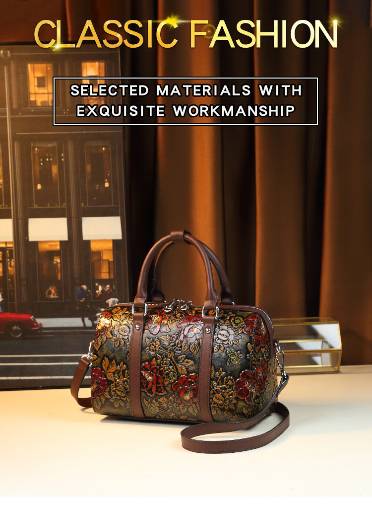 Elegant Retro Embossed Shoulder Bag For Women Large Capacity_voghion.com