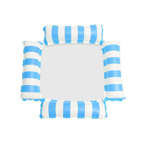 Cross-border inflatable four-tube striped floating raft, adult water inflatable floating raft, thick and foldable PVC water floating bed