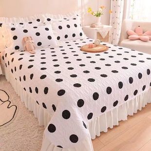 Four Seasons Quilted Bed Cover Korean Style Princess Style Bed Cover New Double-sided Protective Cover Thickened High-grade Bed Sheet Bed Cover New