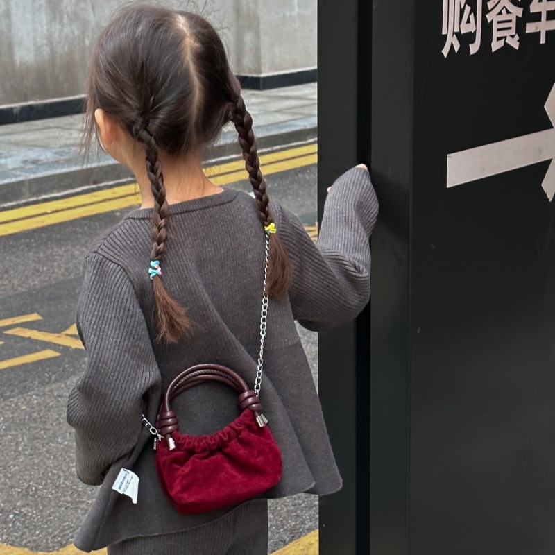 2025 nuevo bolso infantil coreano, mini bolso de ropa de bebé, bolso de hombro para hombres y mujeres, cadena de moda