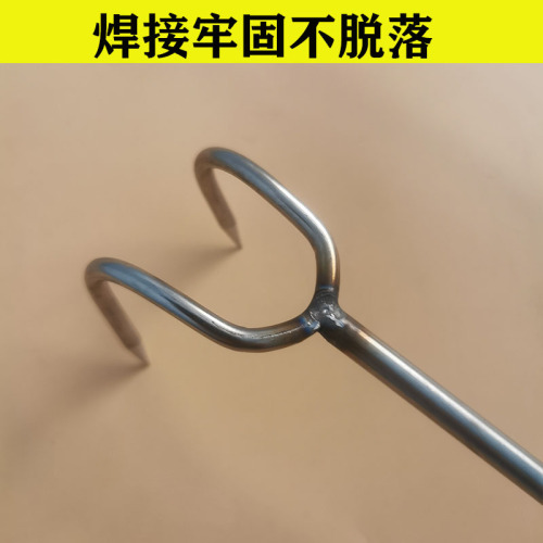 Stainless steel meat hook with wooden handle, pork hook, meat grabber, beef hook, roast duck hook, stainless steel wrapped cage meat hook