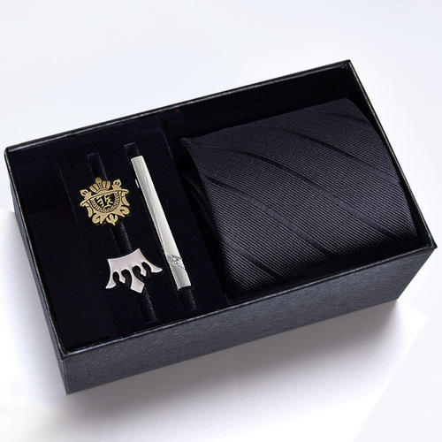 Gift box] Men's five-piece tie suit 8CM formal business tie brooch tie clip set