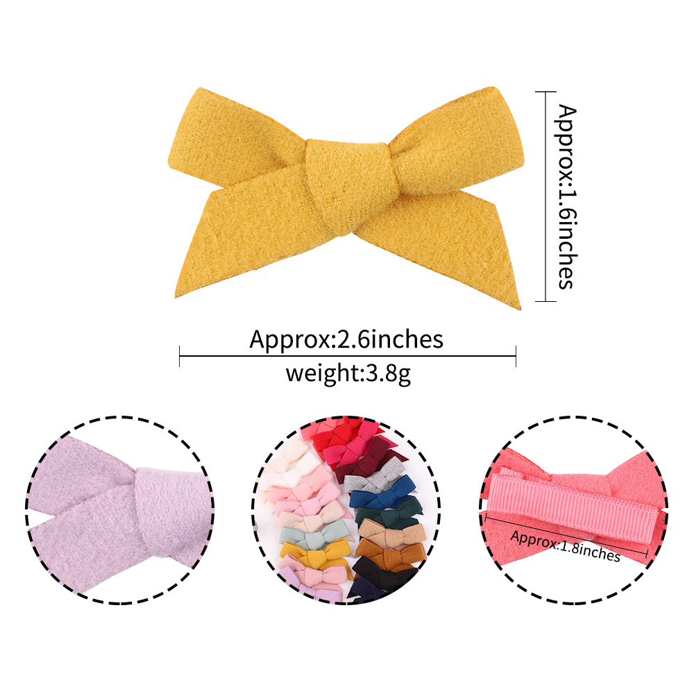 Nihaojewelry Simple Style Double-sided Woolen Cloth Bow Children's Hairpin Wholesale Jewelry display picture 2