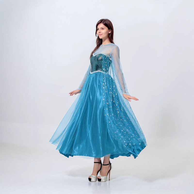 Frozen Performance Costume Elsa Princess Long Sleeve Dress Halloween Costume Cinderella Queen Frozen Performance Costume Elsa Princess Long Sleeve Dress Halloween Costume Cinderella Queen
